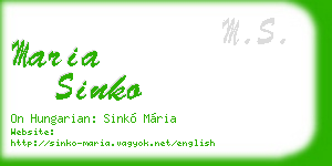 maria sinko business card
